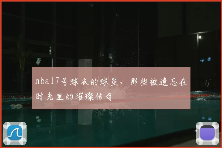 nba17号球衣的球星，那些被遗忘在时光里的璀璨传奇
